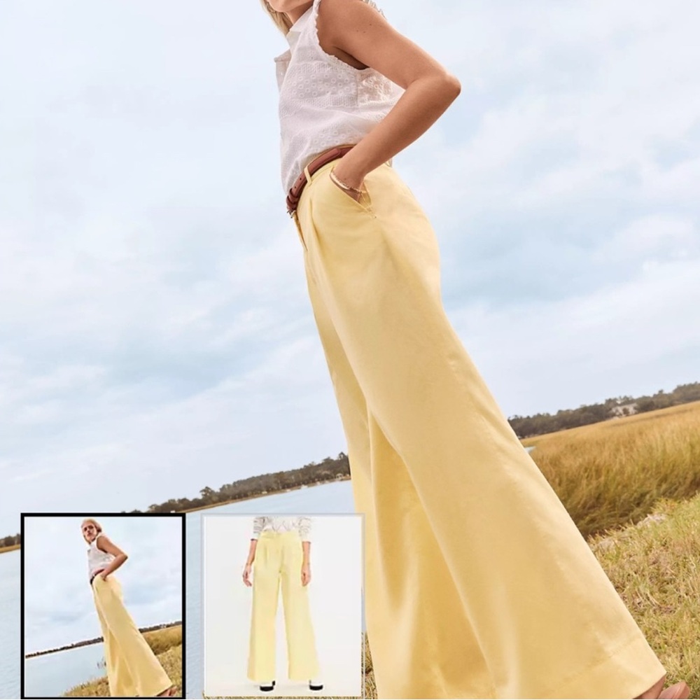 NWT Loft Wide Leg Pants in “Lemon Squeeze” color SIZE 0